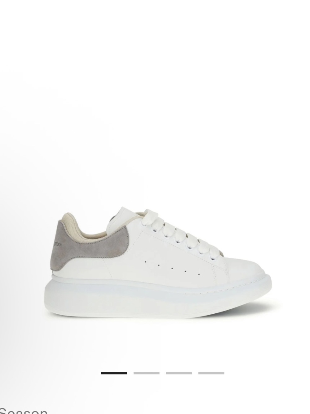 Alexander McQueen White Leather Sneakers with Taupe Heel Accent
